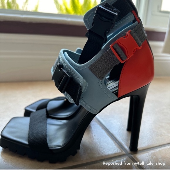 Steve Madden Vibing Sporty Stiletto Heel Shoes in Blue, Orange Black Size 8 EUC - Picture 13 of 16